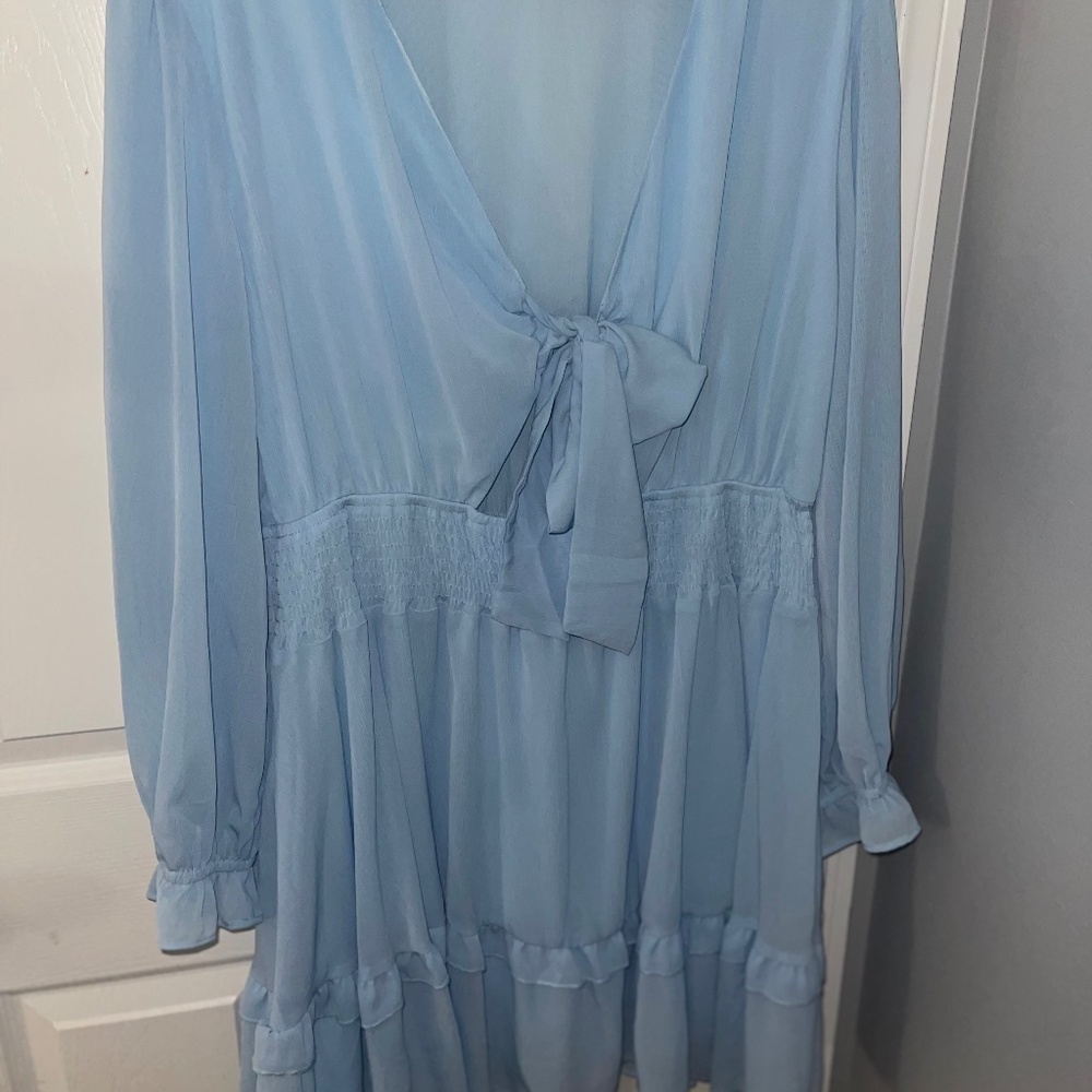 Light Blue Long Sleeve Dress